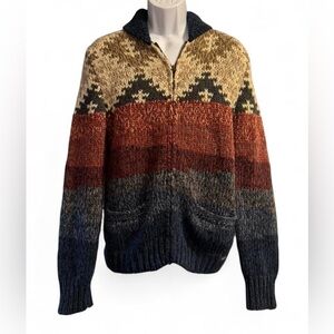 Denim & Supply Ralph Lauren Aztec Cowichan Zip Cardigan Medium